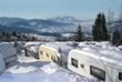 Ausblick vom Campingplatz in die Schweizer Berge