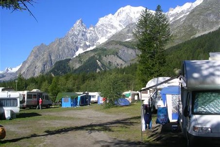 The Mont Blanc view from the campsite