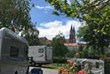 Blick vom Campingplatz direkt auf das Stift Klosterneuburg