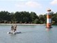 Der Spass für jung und alt. Das "Fun Floss" hängt an einem 55 Meter langem Tampen, dervom Leuchtturm zum Ufer führt.