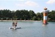 Der Spass für jung und alt. Das "Fun Floss" hängt an einem 55 Meter langem Tampen, dervom Leuchtturm zum Ufer führt.