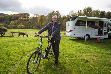 Campingplatz ist ideal für Wanderer und Fahrrad fahrer, da es vom Haus direkt losgehen kann.